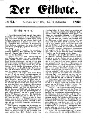 Der Eilbote Donnerstag 19. September 1861
