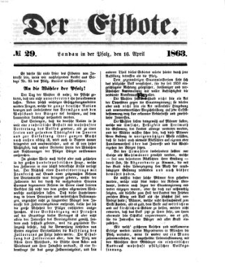 Der Eilbote Donnerstag 16. April 1863