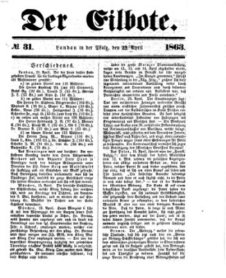 Der Eilbote Donnerstag 23. April 1863