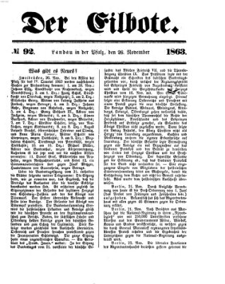 Der Eilbote Donnerstag 26. November 1863