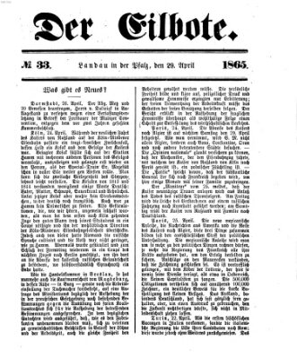 Der Eilbote Samstag 29. April 1865