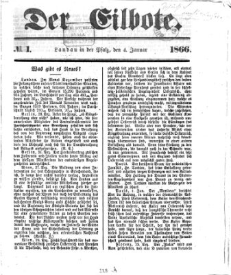 Der Eilbote Donnerstag 4. Januar 1866