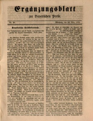 Die Bayerische Presse Samstag 16. März 1850