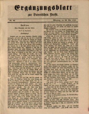 Die Bayerische Presse Donnerstag 23. Mai 1850