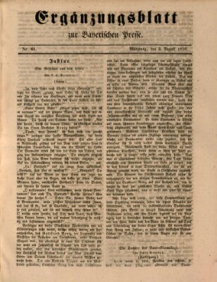 Die Bayerische Presse Samstag 3. August 1850