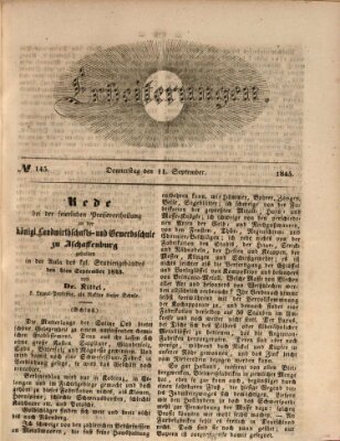 Erheiterungen (Aschaffenburger Zeitung) Donnerstag 11. September 1845