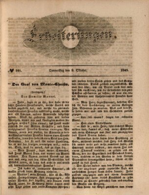 Erheiterungen (Aschaffenburger Zeitung) Donnerstag 9. Oktober 1845