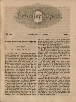 Erheiterungen (Aschaffenburger Zeitung) Samstag 27. Dezember 1845