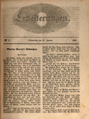Erheiterungen (Aschaffenburger Zeitung) Donnerstag 21. Januar 1847