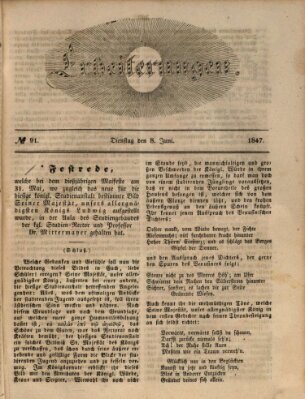 Erheiterungen (Aschaffenburger Zeitung) Dienstag 8. Juni 1847