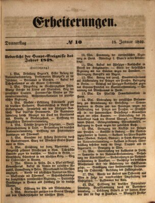 Erheiterungen (Aschaffenburger Zeitung) Donnerstag 18. Januar 1849