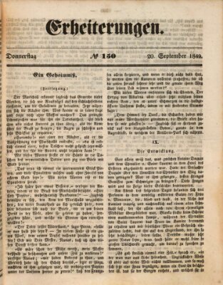 Erheiterungen (Aschaffenburger Zeitung) Donnerstag 20. September 1849