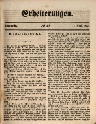 Erheiterungen (Aschaffenburger Zeitung) Donnerstag 11. April 1850