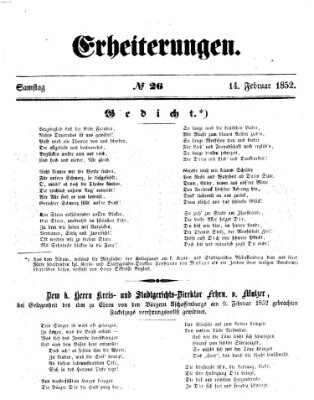 Erheiterungen (Aschaffenburger Zeitung) Samstag 14. Februar 1852