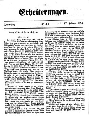 Erheiterungen (Aschaffenburger Zeitung) Donnerstag 17. Februar 1853