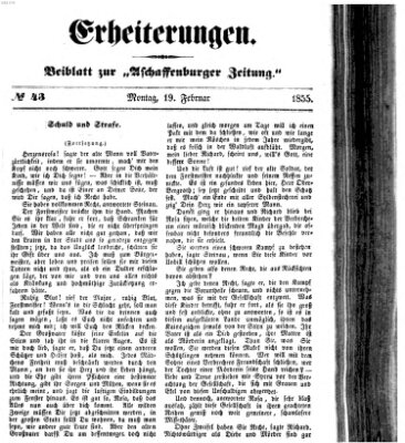 Erheiterungen (Aschaffenburger Zeitung) Montag 19. Februar 1855