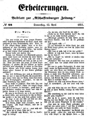 Erheiterungen (Aschaffenburger Zeitung) Donnerstag 12. April 1855