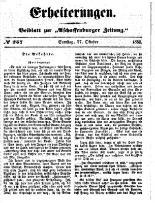 Erheiterungen (Aschaffenburger Zeitung) Samstag 27. Oktober 1855