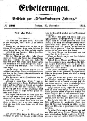 Erheiterungen (Aschaffenburger Zeitung) Freitag 30. November 1855
