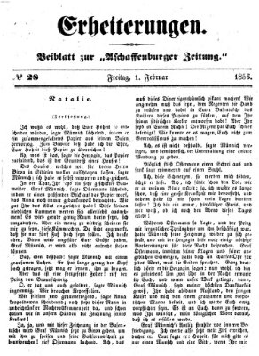 Erheiterungen (Aschaffenburger Zeitung) Freitag 1. Februar 1856