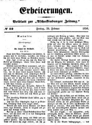 Erheiterungen (Aschaffenburger Zeitung) Freitag 29. Februar 1856