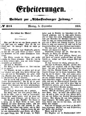 Erheiterungen (Aschaffenburger Zeitung) Montag 8. September 1856