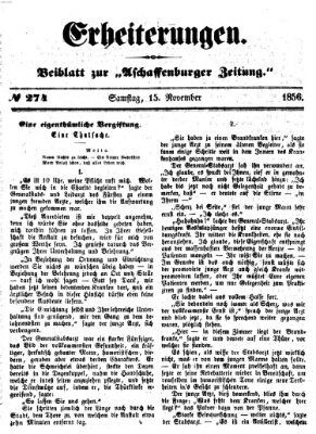 Erheiterungen (Aschaffenburger Zeitung) Samstag 15. November 1856