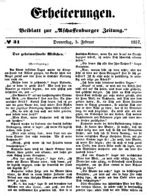Erheiterungen (Aschaffenburger Zeitung) Donnerstag 5. Februar 1857