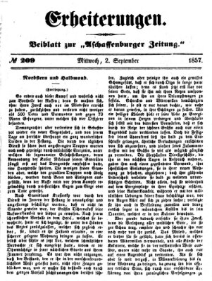 Erheiterungen (Aschaffenburger Zeitung) Mittwoch 2. September 1857