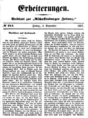 Erheiterungen (Aschaffenburger Zeitung) Freitag 4. September 1857