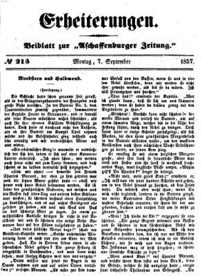 Erheiterungen (Aschaffenburger Zeitung) Montag 7. September 1857