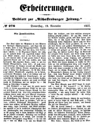 Erheiterungen (Aschaffenburger Zeitung) Donnerstag 19. November 1857