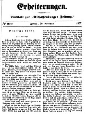 Erheiterungen (Aschaffenburger Zeitung) Freitag 20. November 1857