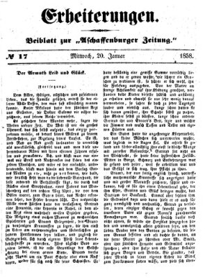 Erheiterungen (Aschaffenburger Zeitung) Mittwoch 20. Januar 1858