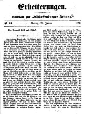 Erheiterungen (Aschaffenburger Zeitung) Montag 25. Januar 1858