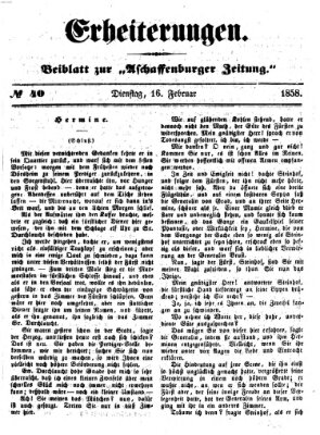 Erheiterungen (Aschaffenburger Zeitung) Dienstag 16. Februar 1858