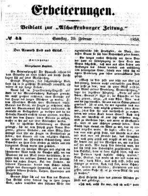 Erheiterungen (Aschaffenburger Zeitung) Samstag 20. Februar 1858