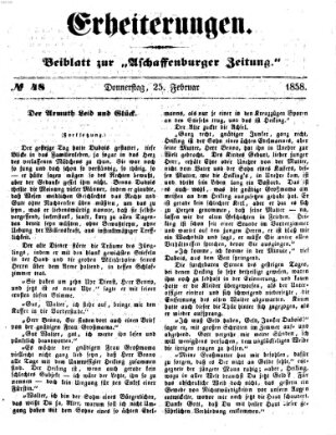 Erheiterungen (Aschaffenburger Zeitung) Donnerstag 25. Februar 1858