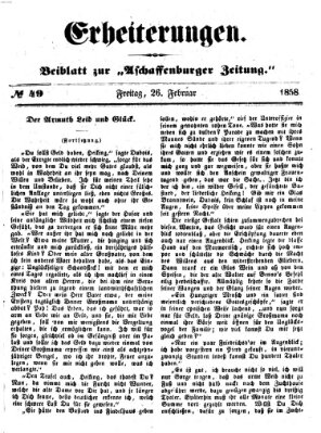 Erheiterungen (Aschaffenburger Zeitung) Freitag 26. Februar 1858