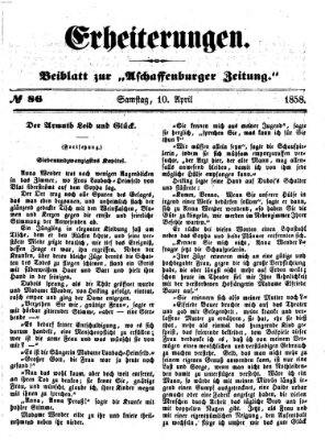 Erheiterungen (Aschaffenburger Zeitung) Samstag 10. April 1858
