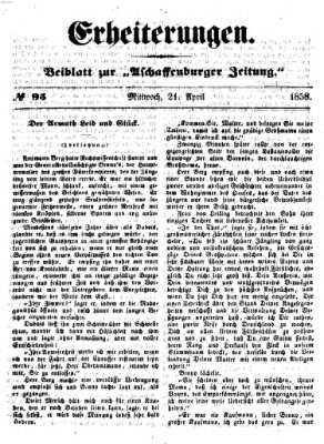 Erheiterungen (Aschaffenburger Zeitung) Mittwoch 21. April 1858
