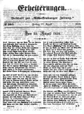 Erheiterungen (Aschaffenburger Zeitung) Freitag 27. August 1858