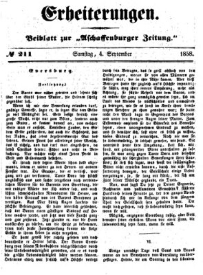 Erheiterungen (Aschaffenburger Zeitung) Samstag 4. September 1858
