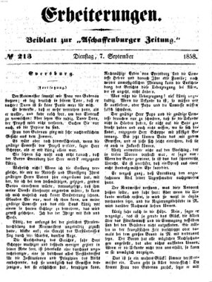Erheiterungen (Aschaffenburger Zeitung) Dienstag 7. September 1858