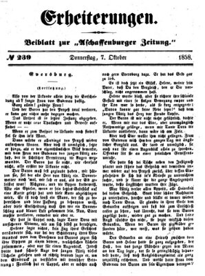 Erheiterungen (Aschaffenburger Zeitung) Donnerstag 7. Oktober 1858