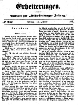Erheiterungen (Aschaffenburger Zeitung) Montag 11. Oktober 1858