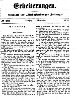 Erheiterungen (Aschaffenburger Zeitung) Dienstag 2. November 1858