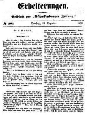 Erheiterungen (Aschaffenburger Zeitung) Samstag 18. Dezember 1858