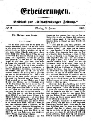 Erheiterungen (Aschaffenburger Zeitung) Montag 3. Januar 1859