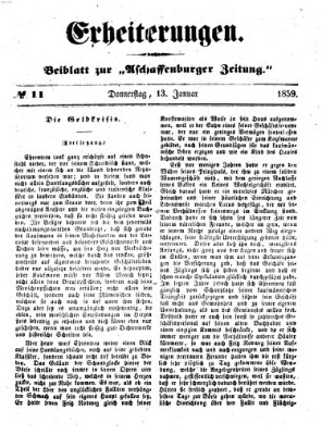 Erheiterungen (Aschaffenburger Zeitung) Donnerstag 13. Januar 1859